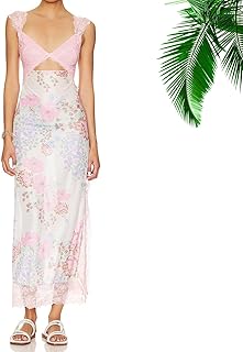 Sleeveless Lace Patchwork Maxi Dress