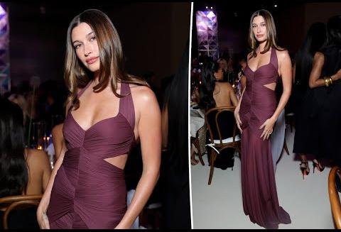 Hailey Bieber Shines in Saint Laurent at Fashion Trust Awards