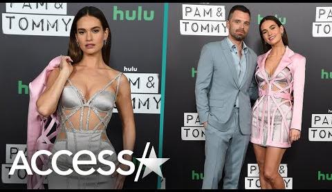 Lily James Stuns in Versace Cut-Out Dress at Pam & Tommy Event